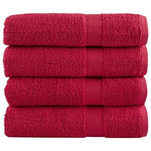vidaXL Premium Bath Towels "SOLUND" 4 pcs Red 100x150 cm 600 gsm