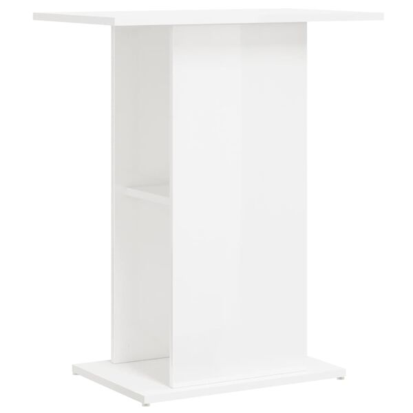 vidaXL Aquarium Stand High Gloss White 60.5x36x72.5 cm Engineered Wood