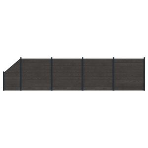 vidaXL Fence Panel 5 pcs WPC and Aluminium Black