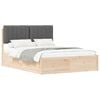 vidaXL Bed Frame with Upholstered Headboard Dark Grey 135 x 190 cm