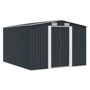 vidaXL Garden Shed 257x298x178 cm Metal Anthracite