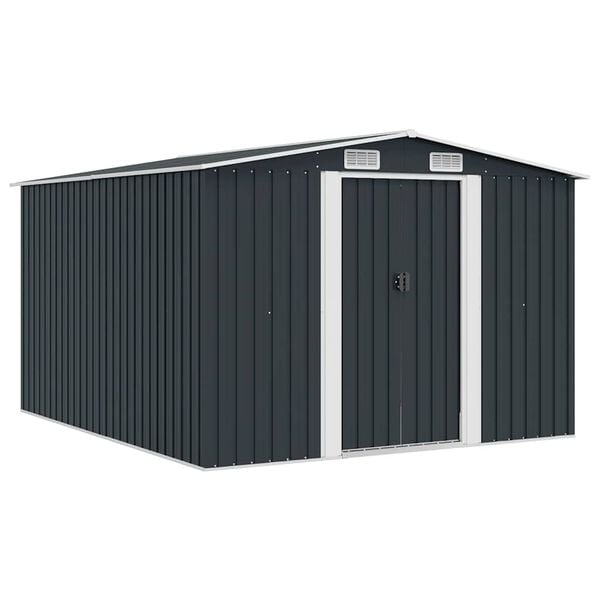 vidaXL Garden Shed 257x298x178 cm Metal Anthracite
