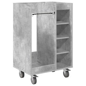 vidaXL Golf Cabinet with Wheel Plain Concrete Grey 65 x 45 x 98 cm