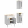 vidaXL Bathroom Furniture Set FLORO 3 pcs White Solid Pine Wood