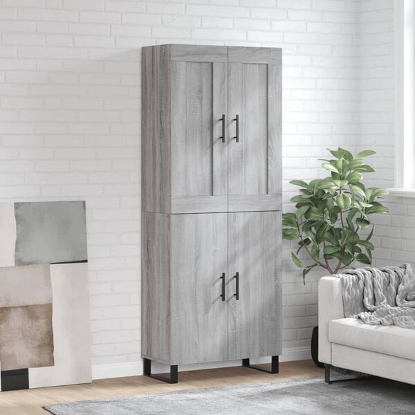 vidaXL Highboard Grey Sonoma 69.5x34x180 cm Engineered Wood