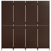 vidaXL Room Divider 4 Panels Brown Poly Rattan
