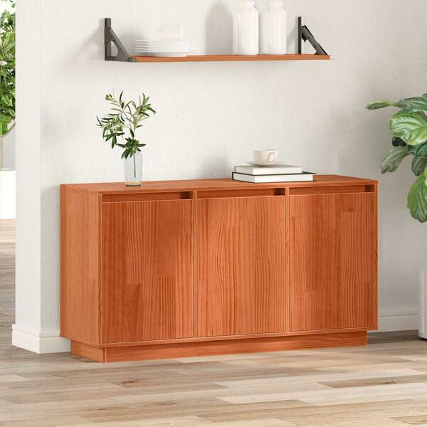 vidaXL Sideboard Brown Oak 111 x 34 x 60 cm Solid Pine Wood