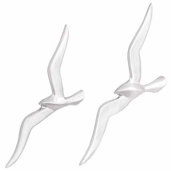 vidaXL Seagull 2 pcs Silver Aluminium