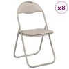 vidaXL Folding Chair 8 pcs Sand 48 x 43.5 x 81 cm Faux Leather