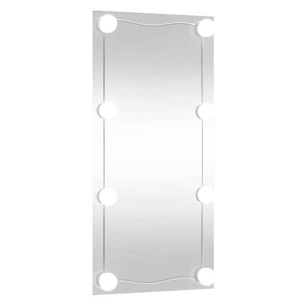 vidaXL Wall Mirror with LED Lights 30x60 cm Glass Rectangle
