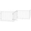 vidaXL Dog Gate with Door Foldable 12 Panels White 960 cm Poplar Wood