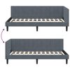 vidaXL Corner Bed Frame with Headboard Dark Grey 90 cm x 200 cm Velvet