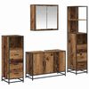 vidaXL Bathroom Furniture Set with Door 4 pcs Old Wood Engineered Wood