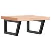 vidaXL Basin Shelf Wall Mounted Steel and Solid Wood Beech
