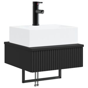 vidaXL Wall-Mounted Wash Basin Black 40 x 41 x 39 cm Engineered Wood
