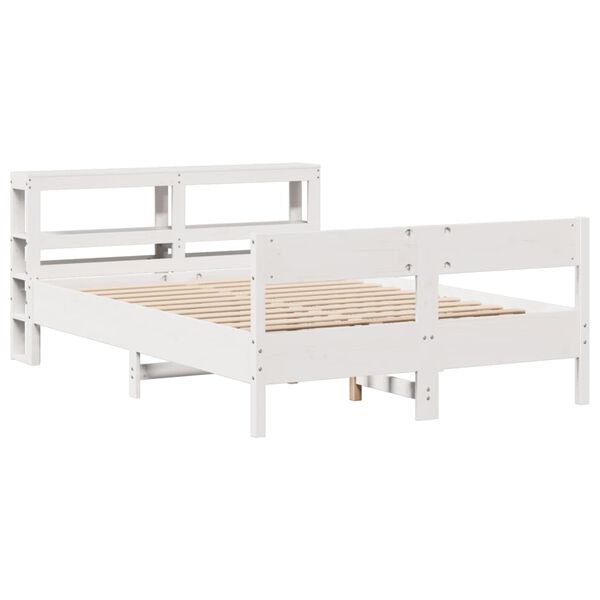 vidaXL Bed Frame without Mattress White 140x190 cm Solid Wood Pine