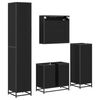 vidaXL Bathroom Furniture Set 4 pcs Black Oak Engineered Wood