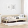 vidaXL Corner Bed Frame with Headboard Cream 90 x 190 cm Fabric