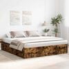 vidaXL Bed Frame without Mattress Smoked Oak 180x200 cm Super King Super King Size