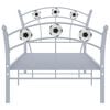 vidaXL Bed Frame without Mattress Grey Metal 90x200 cm