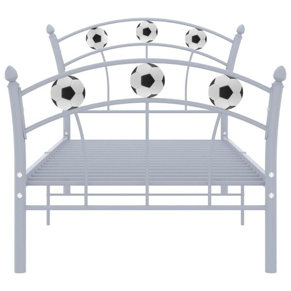 vidaXL Bed Frame without Mattress Grey Metal 90x200 cm