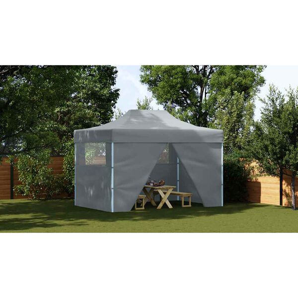 vidaXL Professional Folding Party Tent with 4 Sidewalls 3x4 m Steel Anthracite