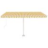 vidaXL Manual Retractable Awning with LED 400x300 cm Yellow and White