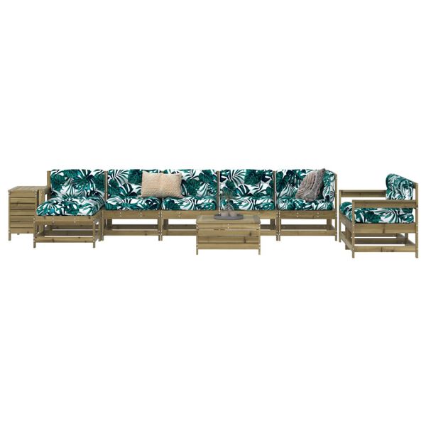 vidaXL 10 Piece Garden Sofa Set Impregnated Wood Pine