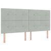 vidaXL LED Headboard with LED Strip Lights Light Grey 200 cm Polyester