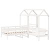 vidaXL Day Bed and Bench Set with Roof without Mattress White 80x200 cm