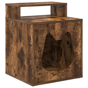 vidaXL Cat House Smoked Oak 42.5 x 40 x 53.5 cm Engineered Wood