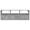 vidaXL TV Wall Cabinet with LED Lights Concrete Grey 130x31x45 cm