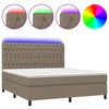 vidaXL Box Spring Bed with Mattress&LED Taupe 160x200 cm Fabric