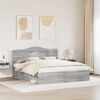 vidaXL Bed Frame Grey Sonoma 180 x 200 cm Solid Pine Wood