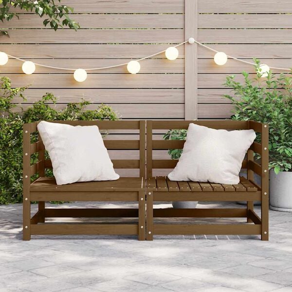 vidaXL Garden Corner Sofas 2 pcs Honey Brown Solid Wood Pine