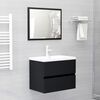 vidaXL Bathroom Furniture Set Black Engineered Wood