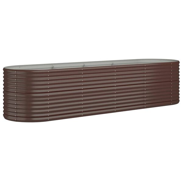 vidaXL Garden Raised Bed Galvanised Steel 296x80x68 cm Brown