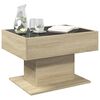 vidaXL Coffee Table with LED Sonoma Oak 70x50x45 cm Engineered Wood