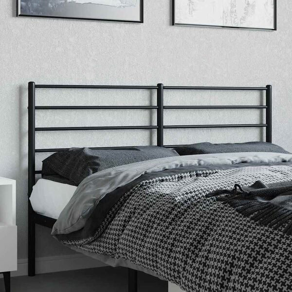 vidaXL Metal Replace Headboard Black 160 cm