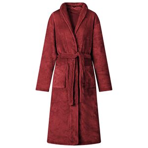 vidaXL Bathrobe without Hood Bordeaux Red XL Flannel