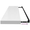 vidaXL Floating Wall Shelf High Gloss White 120x23.5x3.8 cm MDF