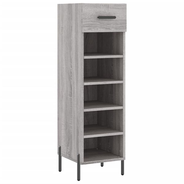 vidaXL Shoe Cabinet Grey Sonoma 30x35x105 cm Engineered Wood
