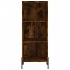 vidaXL Highboard Smoked Oak 34.5x34x180 cm Engineered Wood