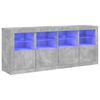 vidaXL Sideboard with LED Lights Concrete Grey 163x37x67 cm