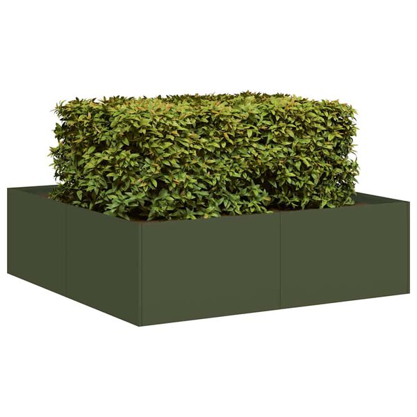 vidaXL Planter Olive Green 100x100x30 cm Steel