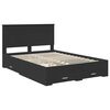 vidaXL Bed Frame with Headboard Black 140 x 190 cm Engineered Wood
