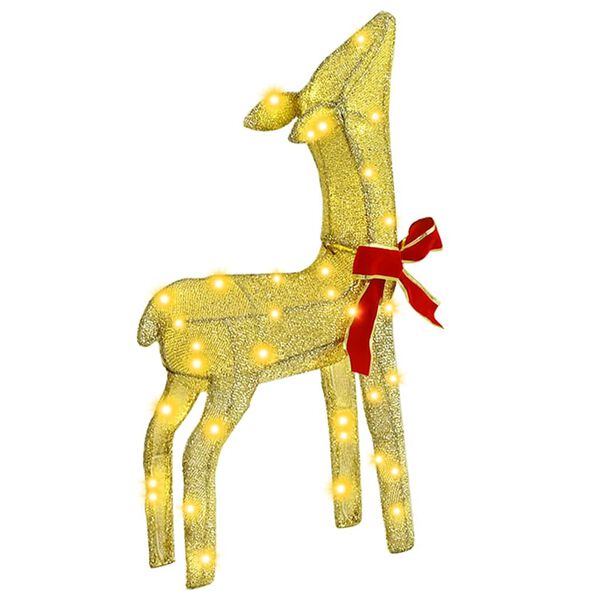 vidaXL Reindeer Family 3 pcs Warm white 68 x 26 x 127 cm Fabric