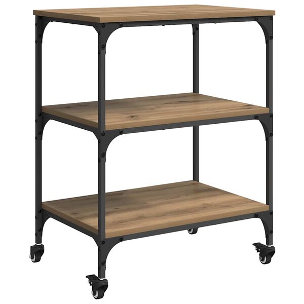 vidaXL Kitchen Trolley Artisan Oak 60 x 41 x 76 cm Engineered Wood