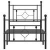 vidaXL Metal Bed Frame without Mattress with Footboard Black 75x190cm