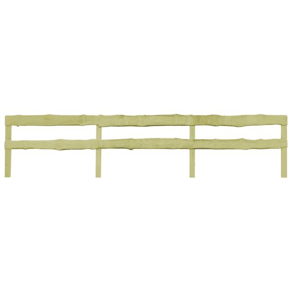 vidaXL 2-Rail Garden Fence Impregnated Pinewood 510x60 cm